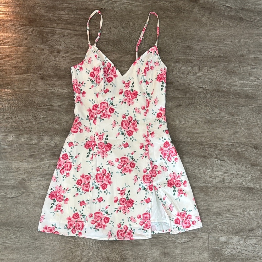 Princess Polly White Mini Dress with Pink Floral Print